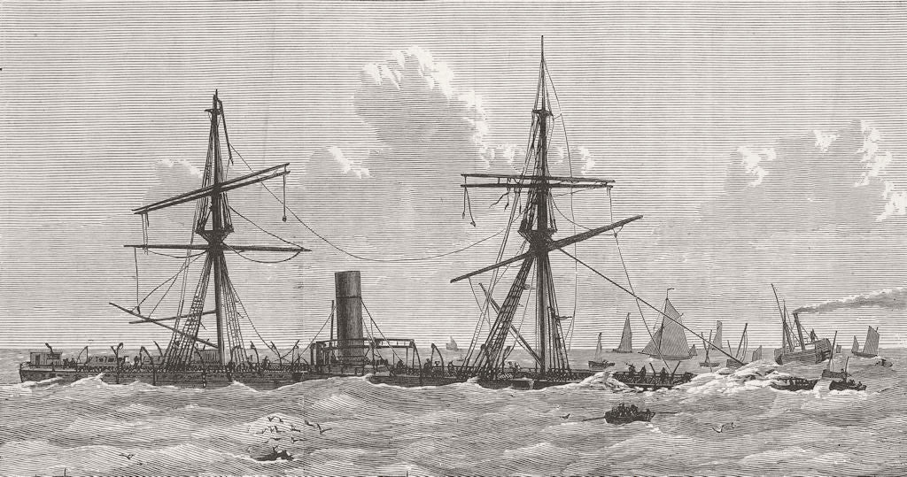 GERMANY. Wreck of Deutschland, morning week 1875 old antique print picture